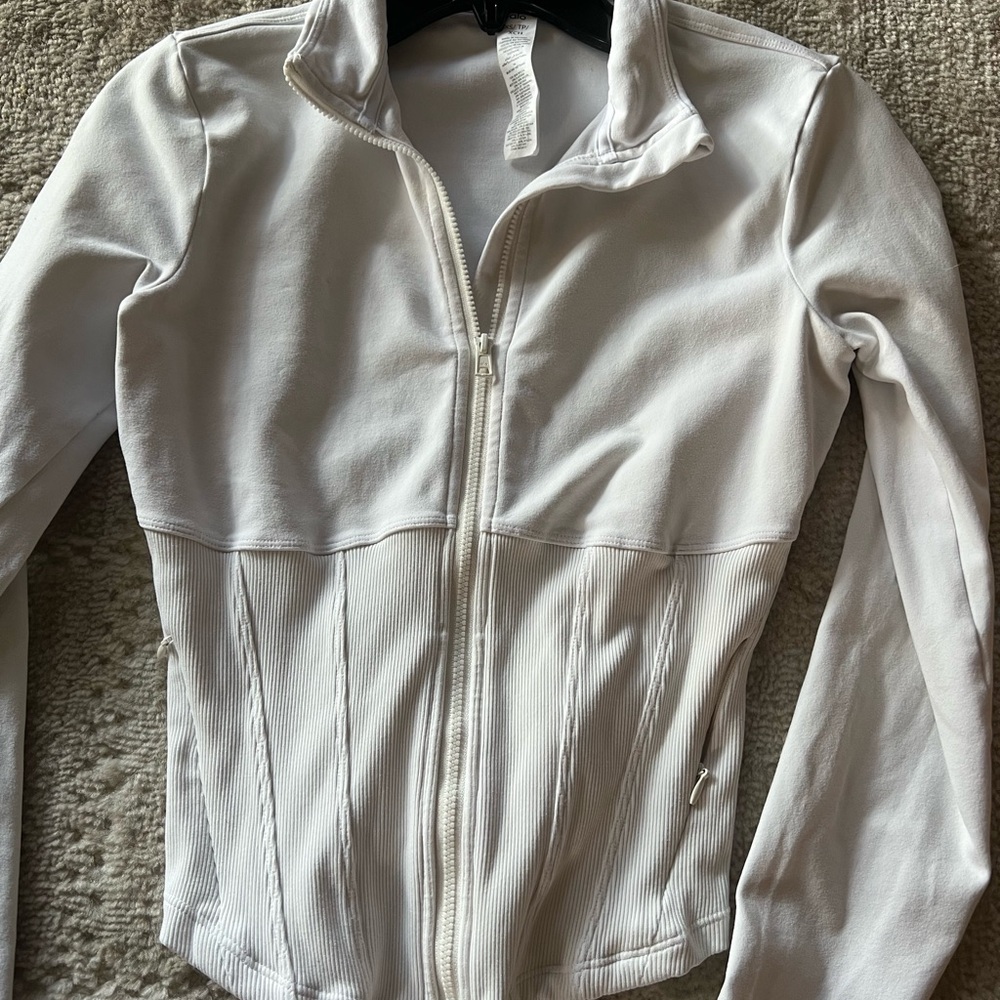 ALO Yoga Women's White Bomber Corset Jacket